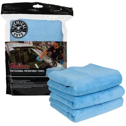 Chemical Guys Workhorse Professional Microfiber Towel Blue 40x40cm 3 Stück