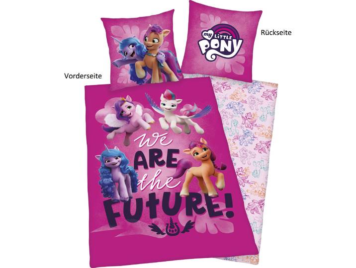 Kinderbettwäsche MY LITTLE PONY My little pony , bunt, B/L: 135cm x 200cm, 1 Stk., 1 Stk., Renforcé, B/L: 80cm x 80cm, Renforcé, Obermaterial: 100% Baumwolle, Bettwäsche, Kinderbettwäsche, mit tollem My little pony Motiv