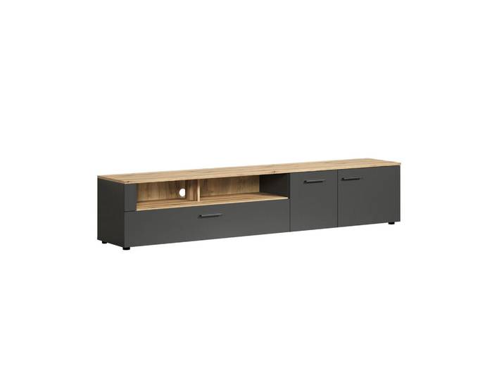 Trendteam Lowboard Esteban Anthrazit, 210x43x41 cm, Wohnzimmer, TV Möbel, Lowboards, Lowboards stehend