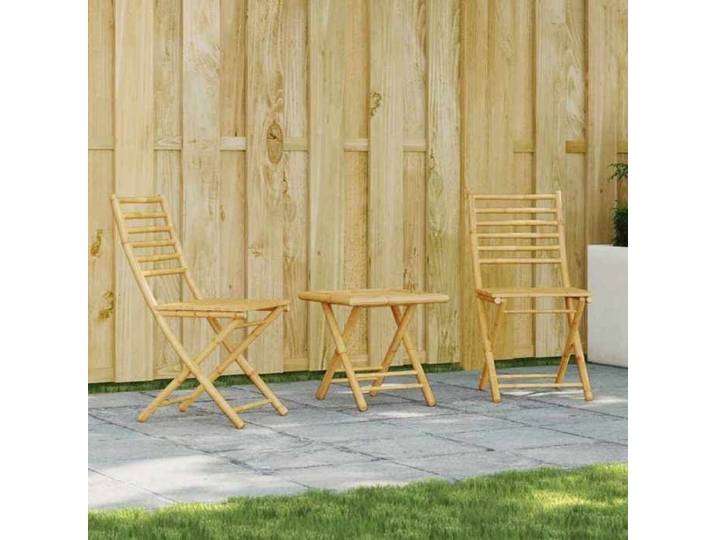 VIDAXL Ensemble Table bar avec chaises (3 pcs) - ANTI-UV - bambou 45x45x45 cm M6415