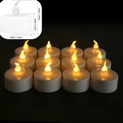 Inspired Finds AmbienceGlow Warm White Flicker LED Tea Lights Set (24 Pack) Safe & Stylish Decorative Candles warm Light 12pcs Pack