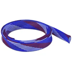 DELOCK Geflechtschlauch dehnbar 2 m x 25 mm blau-rot-weiß