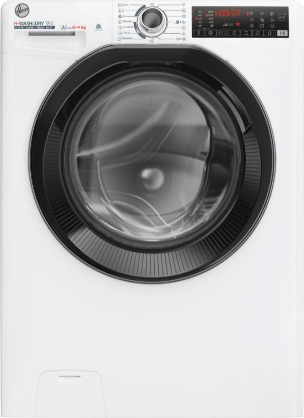 Hoover H-WASH&DRY 350 H3DPS 4646TAB6-S, Frontlader, Freistehend, Weiß, Links, Schwarz, Drehregler, Berührung