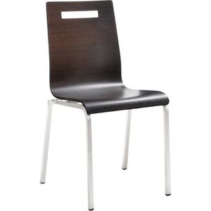 Mayer Besucherstuhl myLIFE, 2119, chrom, Vierfußstuhl, Holz, wenge, stapelbar, 5 Stück