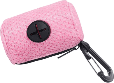 Inspire Essentials CleanWalk Dog Waste Bag Dispenser With Clip And Waste Bag Holder pink