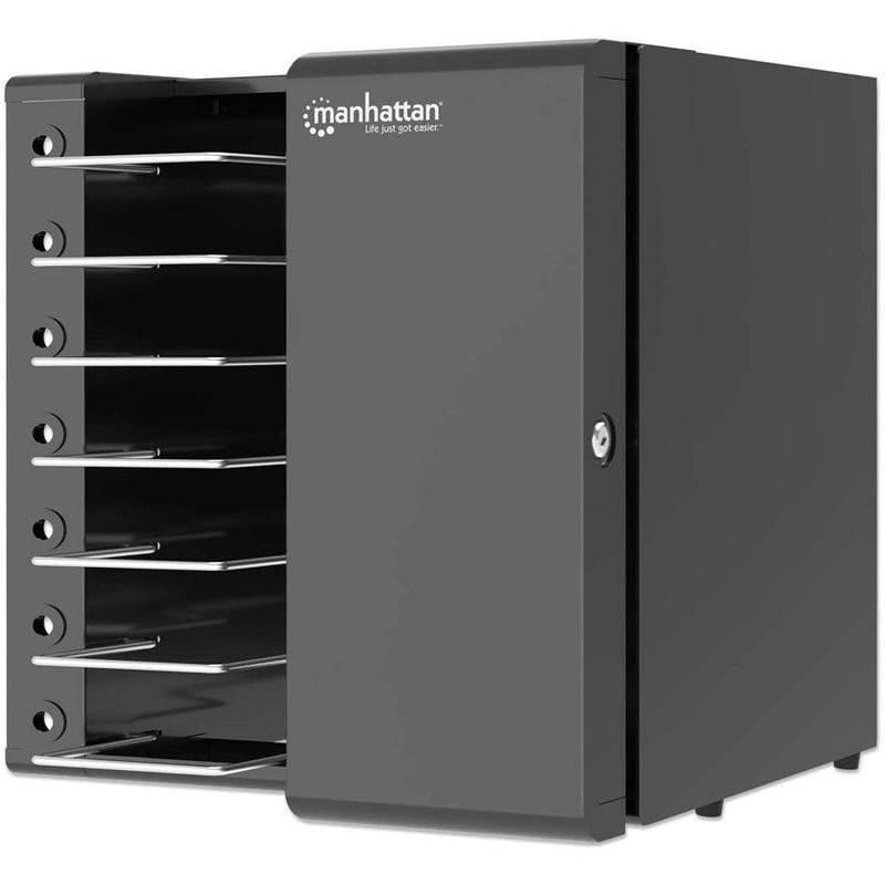 Manhattan Ladeschrank mit 7 Steckdosen bis 16" schwarz