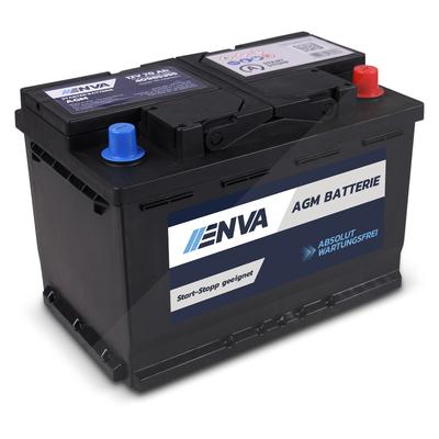 Enva AGM Autobatterie, Starterbatterie 12V 70Ah 760A Start-Stop [Hersteller-Nr. 40985355] für Ruf, Smart, Opel, Infiniti, Suzuki, Lti, Mahindra, Gmc,