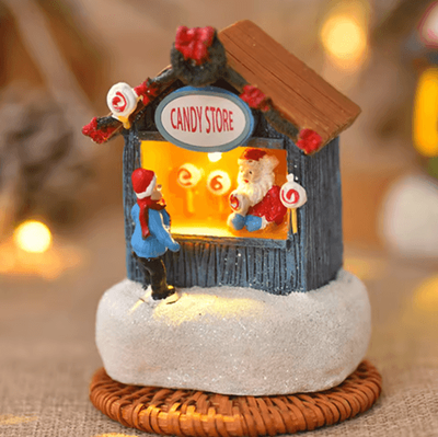Inspire Picks LED Christmas Village House Lighted Musical Holiday Tabletop Decoration style D 1