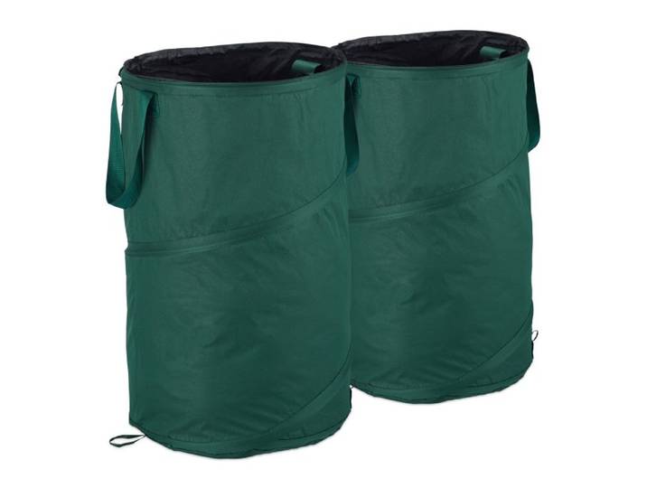 Relaxdays 2er-Set Laubsack Selbstaufstellend 120L