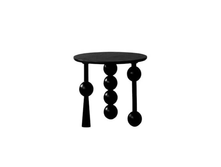 9bbhfJw4R Couchtisch im Landhausstil Kleiner Retro-Beistelltisch, runder Eck-Freizeittisch(Schwarz)