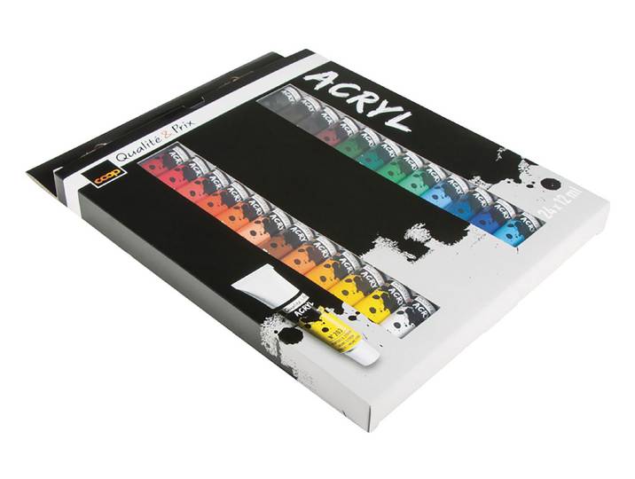 Qualité & Prix Acrylfarben Künstler-Set 24 Farben × 12 ml