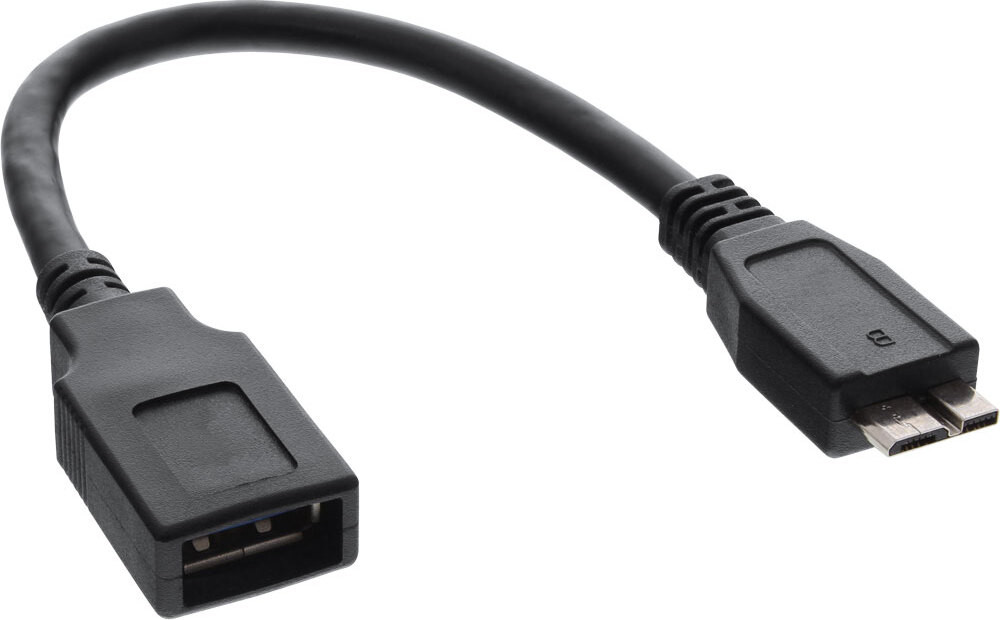 InLine 31609 Micro-USB 3.0 OTG-adapterkabel Micro-B naar USB-A, 0,15 meter