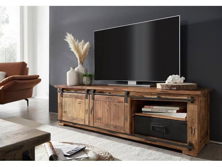 TV Board 160x50cm 'Railroad' Mango & Eisen