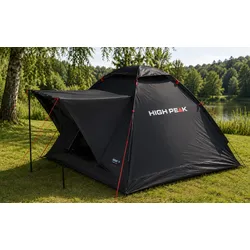 High Peak Beaver 3 freistehendes Einfachdach Kuppelzelt schwarz für 3 Personen