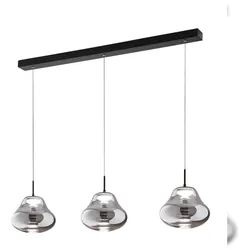 Fabas Luce Deva 42W LED-Pendelleuchte, dimmbar, Metallrahmen und getöntes Borosilikatglas, Schutzart IP20 - Deva-Kollektion