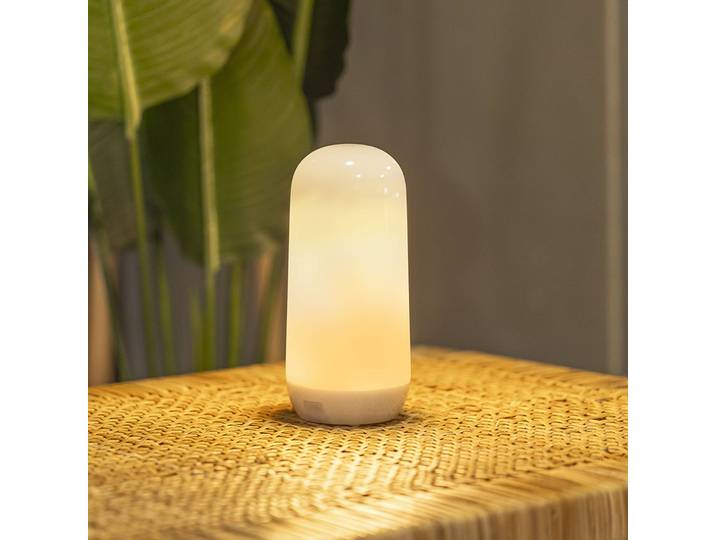 Newgarden Candy LED-Tischleuchte mit Flammeneffekt Candy, dimmbar, weiß / opal, für Wohn- / Esszimmer, Kunststoff