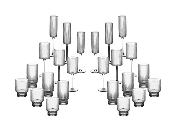 Lot de 24 verres en cristallin transparent