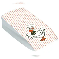 VEPATIM 100x Hähnchenbeutel Warmhaltebeutel für halbes Huhn 10,5+5,5x24 cm 2-lagig