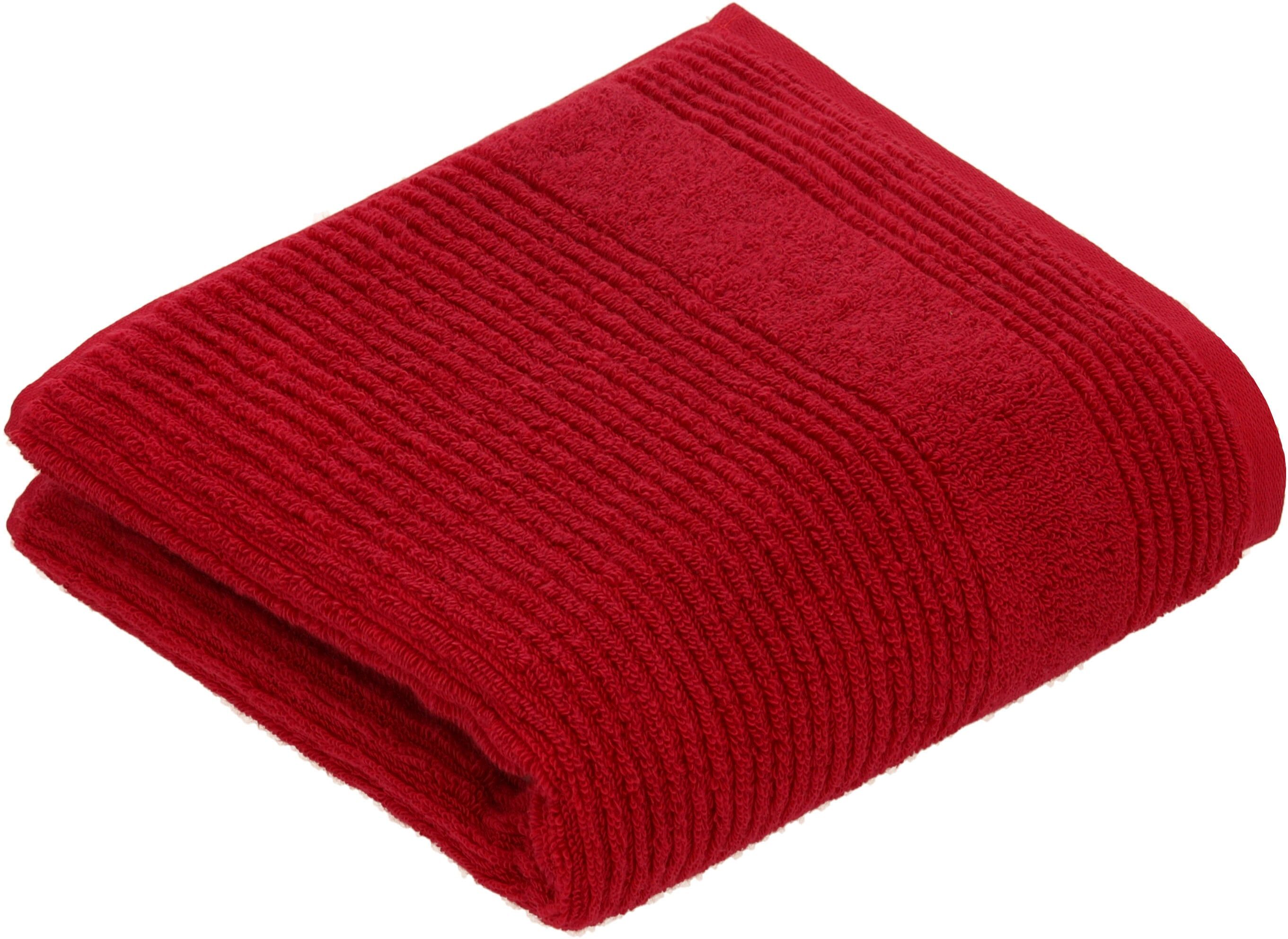 Handtuch VOSSEN "Tomorrow", rot (purpur), B:50cm L:100cm, Webfrottier, Baumwolle, Handtücher, Handtuch purpur B/L: 50cmx100cm, 1 Stk., Webfrottier