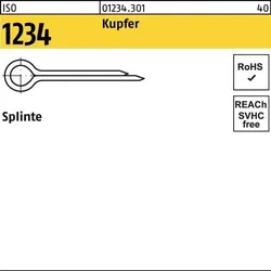 Splinte ISO 1234 2x 25 Kupfer 100 Stück