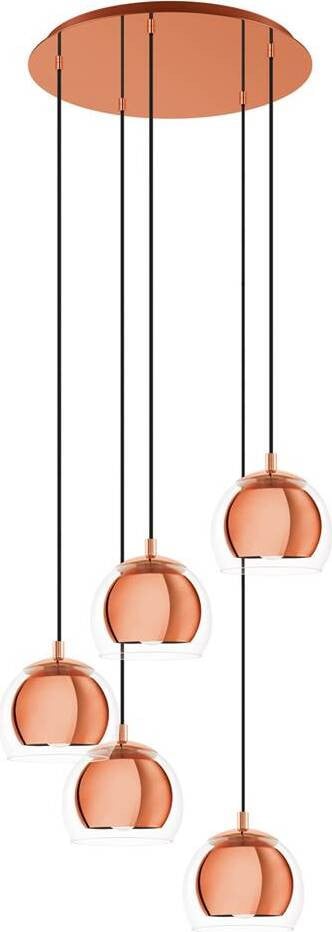 Eglo Rocamar Pendellampen Koper en Transparant Glas Modern Dimmable