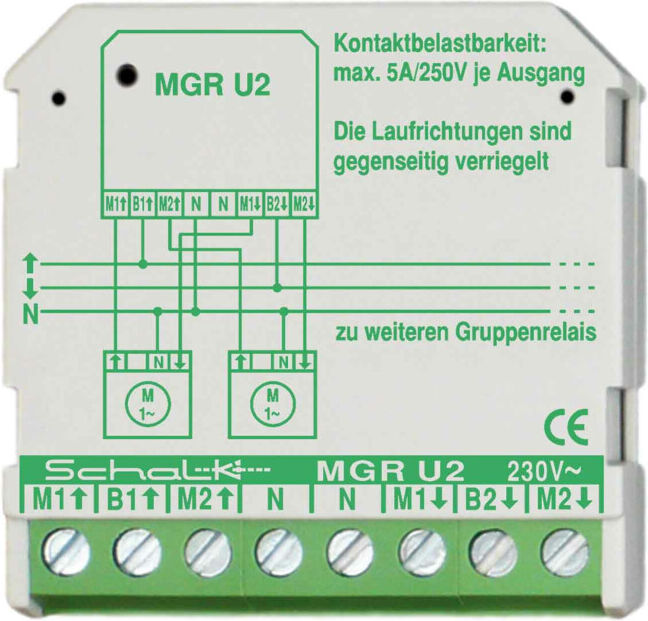 Schalk Relais moteur de groupe 230VAC, 2W, 5A MGR U2 (MGRU29)