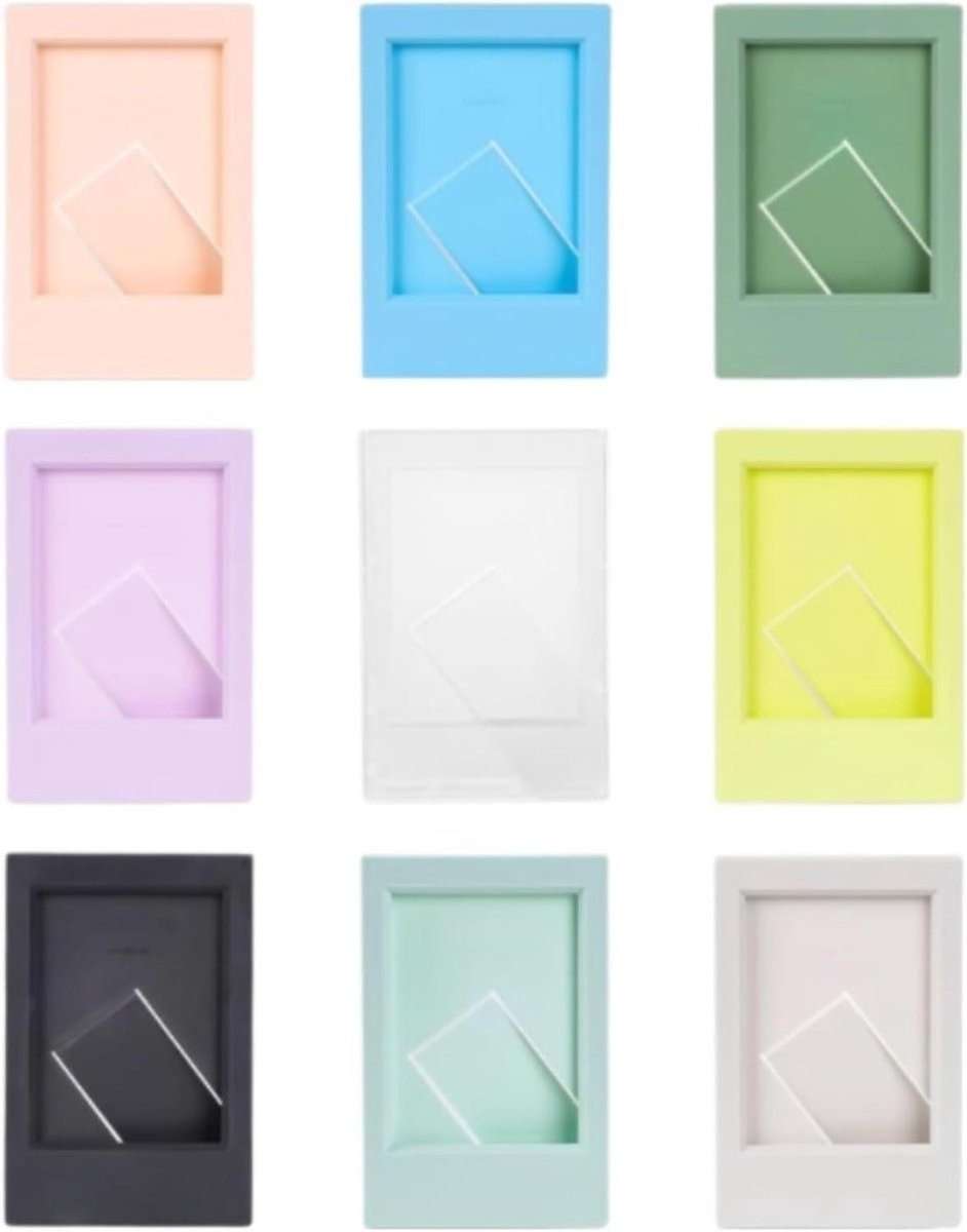 Set van 9 klassieke magnetische mini fotolijstjes voor bureau decoratie