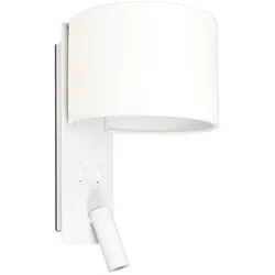 Faro Wandleuchte FOLD E27, IP20 mit LED-Leser, weiß matt FAR-64304