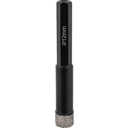 Fliesenbohrkrone Soldia Ø 12 mm, Aufnahme 6-Kant, trocken integrierter Kühlung