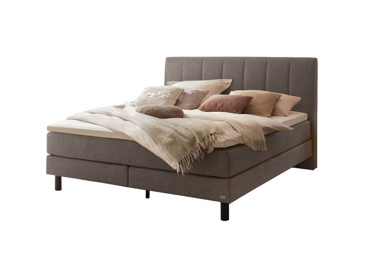 Hasena Boxspringbett Donna grey Stoff 180 x 200 cm - Boxspringbett