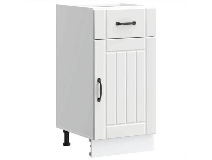 Armoire de cuisine Lucca blanc bois d'ingénierie meuble d'évier meuble de cuisine avec tiroir meuble de cuisine à 853707