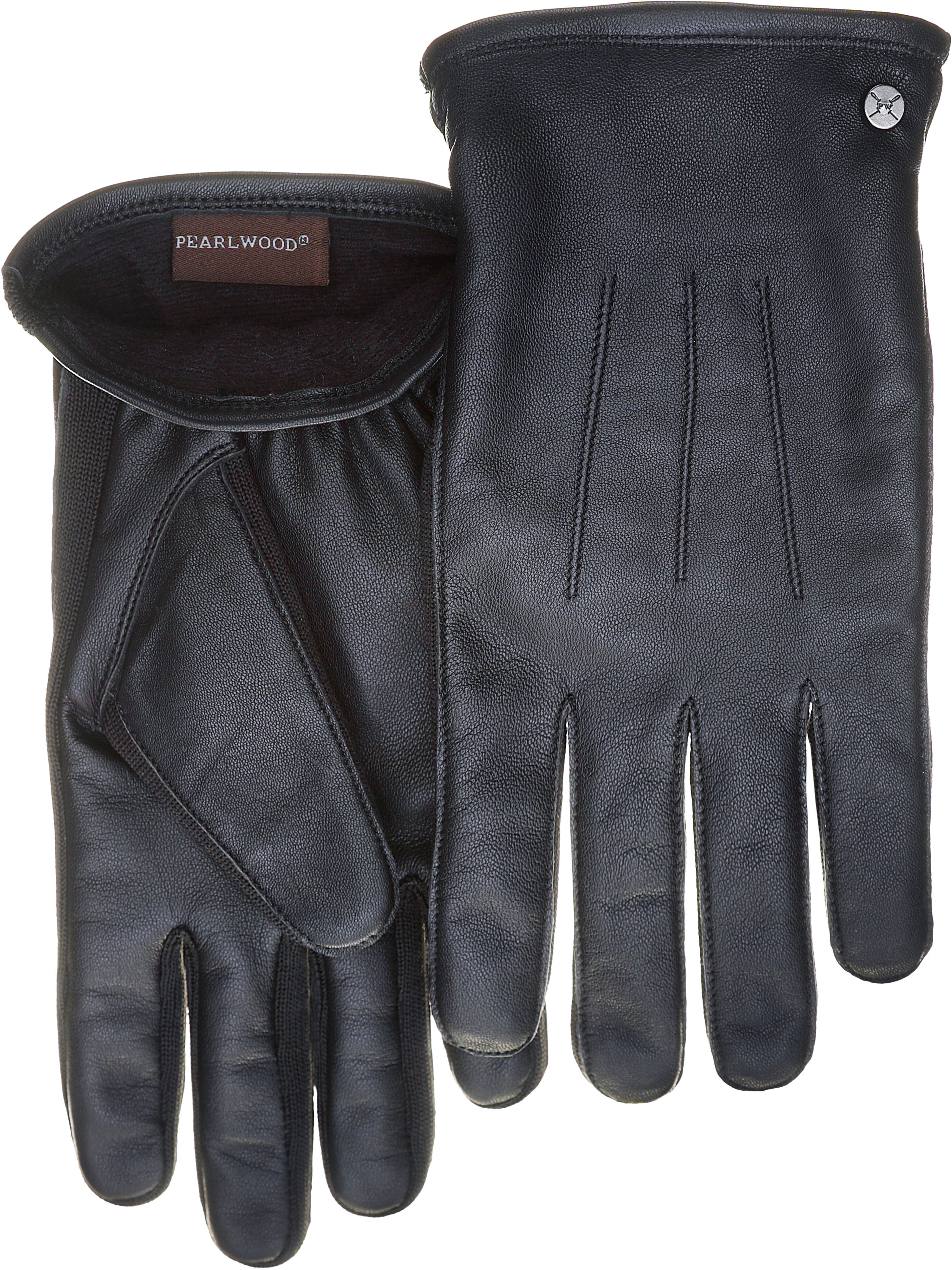 Lederhandschuhe PEARLWOOD "Will", Herren, Gr. 9.5, schwarz, Schafsleder, Biesen, unifarben, Handschuhe Lederhandschuhe