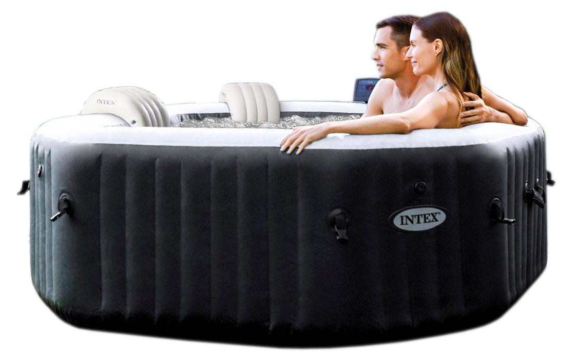 Intex PureSPA Jet + Bubble Deluxe Whirlpool - Onyx Zwart - Ø 201 cm