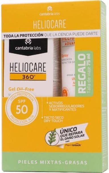 Heliocare Pack Gel Oil Free + Advance Spray Pieles Mixtas-Grasas