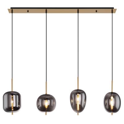 GLOBO LIGHTING Hängeleuchte "BLACKY I", schwarz (messingfarben), H: 120cm, 1 Stk., Leuchten, Hängelampe/Pendelleuchte/Höhe kürzbar, Hängeleuchte