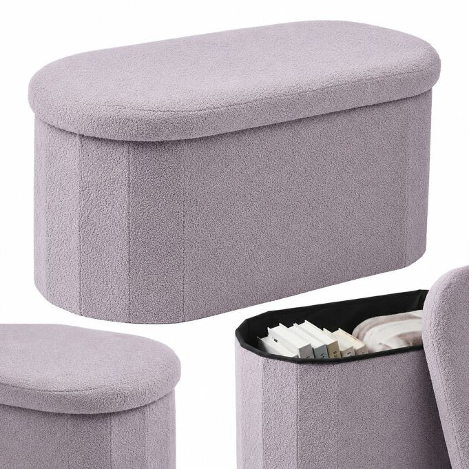 Relaxdays Zitbank met Boucle Teddystof in Grijs