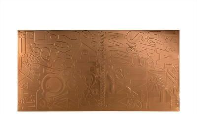 Fasade FASÄDE Alphabet 4-foot x 8-foot PVC Wall Panel in Polished Copper