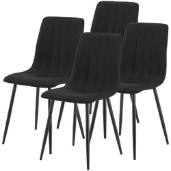 Helloshop26 - 4er Set moderner, robuster Design-Esszimmerstühle 89 x 43 x 52 cm schwarz