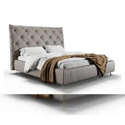 KAWOLA Bett ANNY Polsterbett Leder grau 200x200cm