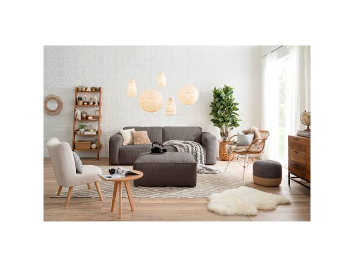 Polsterhocker 92 x 42 x 92cm Braun/Espresso Cordstoff Lola: Espresso