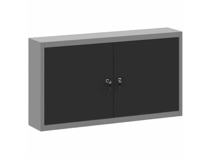 Helloshop26 Werkzeugschrank, Industrielles Design, modernes Design, 100 x 20 x 55 cm, mit verstellbaren Einlegeböden und Sicherheit aus Stahl, schwarz, 02_0058028