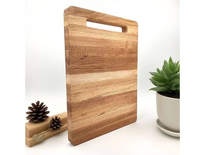 Jaswehome planches à découper Double face bloc à découper réversible pour viande grand planche à découper en bois de chêne pour légumes et fruits