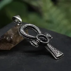 Drachensilber Ankh Onyx Schmuck Kettenanhänger Silber 925 - Silber;Schwarz