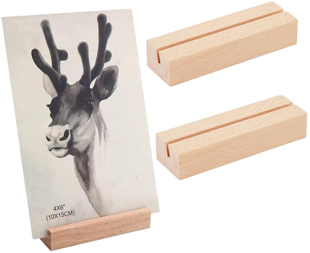 Dailygoods Houten kaarthouder voor bruiloften en menukaarten - 15 x 4 x 2 cm