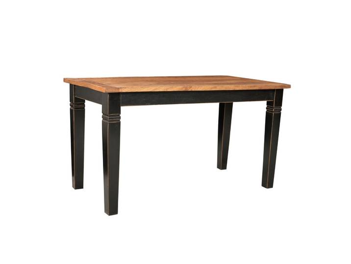 Mid.you Esstisch, Schwarz, Honig, Holz, Mangoholz, massiv, rechteckig, eckig, 90x76x140 cm, Esszimmer, Tische, Esstische