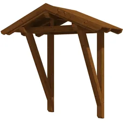 Skan Holz Satteldach Vordach Einzeltür Siegennussbaum Typ 2