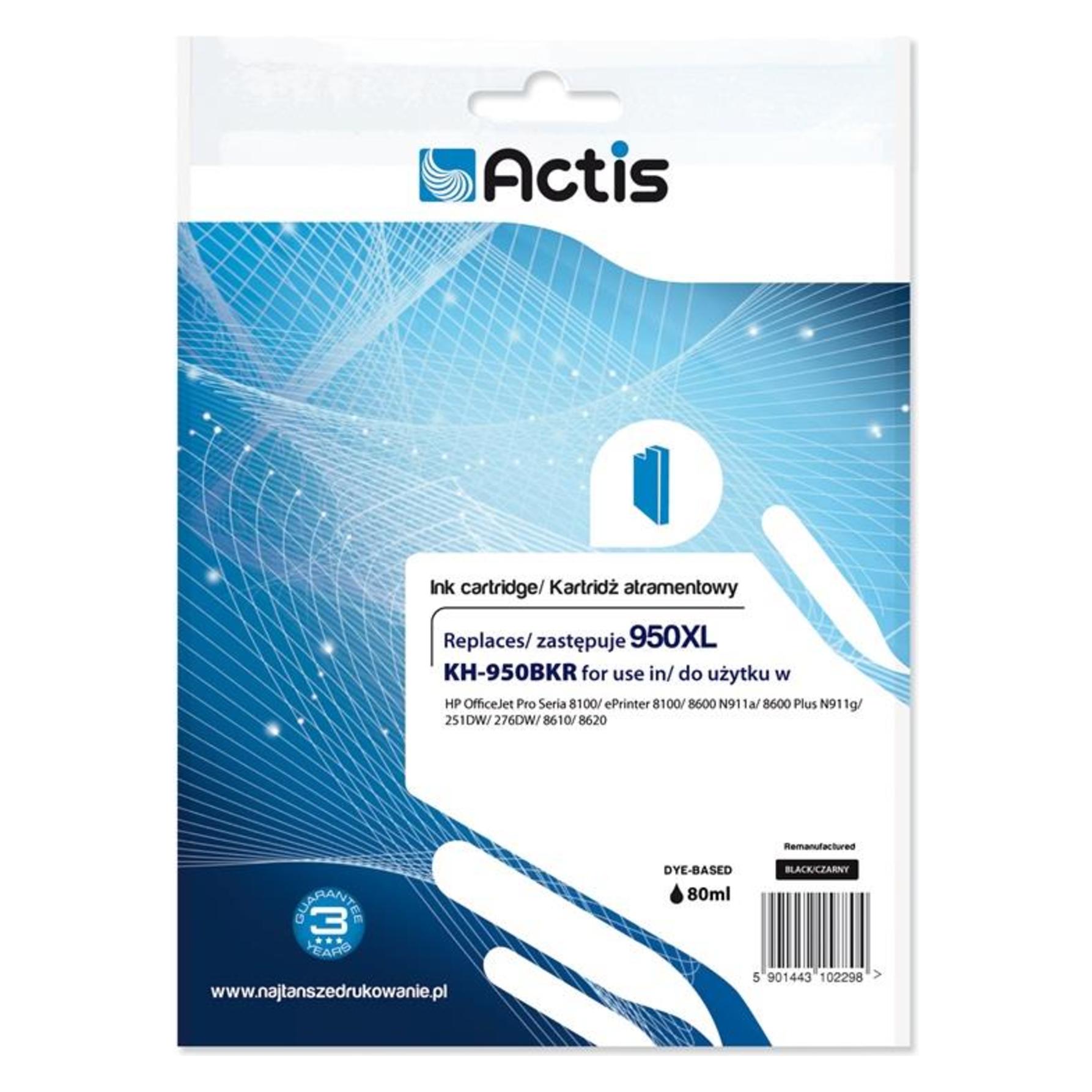 Factis black ink cartridge for HP 950XL CN045AE replacement standard  - Tin (BK) (KH-950BKR)