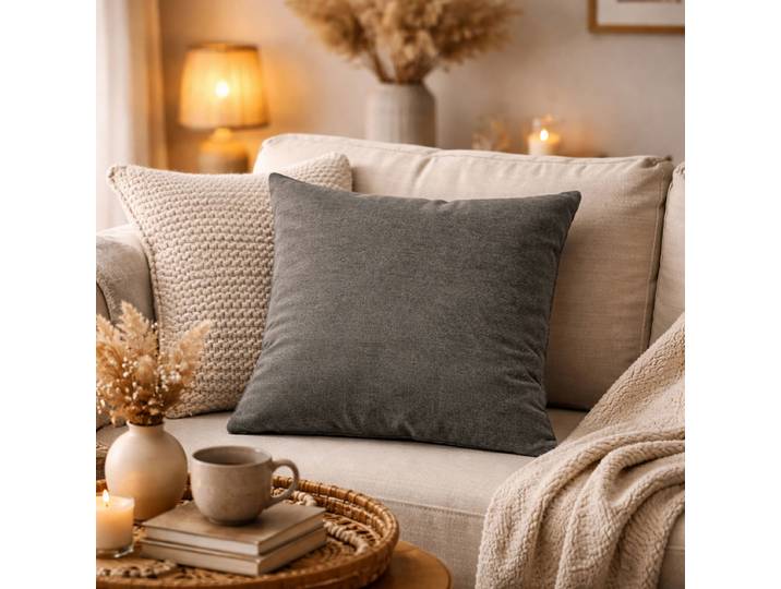 Coussin décoratif Elmer Gris/Gris 50 x 50cm Polyester