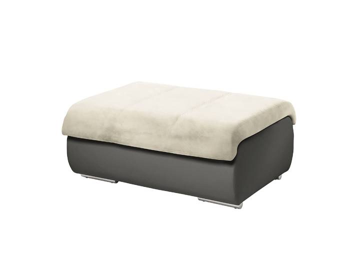 Pouf repose-pieds 100 x 43 x 80cm Blanc/Gris foncé/Blanc