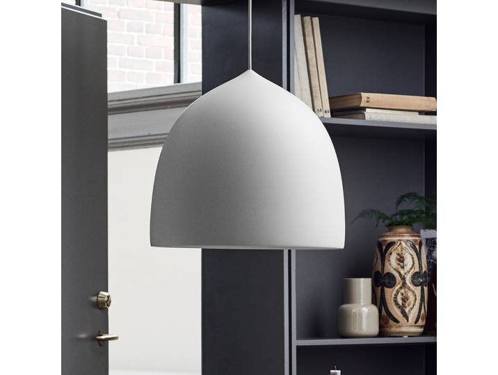 Suspence P2 Pendelleuchte Matt Grau - Fritz Hansen - Wohnzimmer - Design - Metall - Einflammig